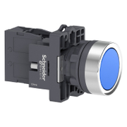 Бутонен превключвател Schneider Electric вграден с натиск  3 A, 240 V, 1 NO, син, Easy Harmony XA2E - product - 028 PRA5496