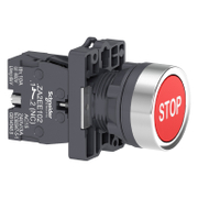 Бутонен превключвател Schneider Electric вграден с пружинно връщане с маркировка  3 A, 1 NC, червен, Easy Harmony XA2E - product - 028 PRA5490