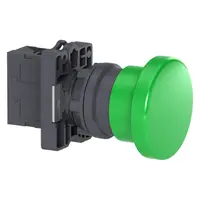Авариен стоп бутон Schneider Electric тип гъба с пружинно връщане  3 A, 240 V, 1 NO, зелен, Easy Harmony XA2E