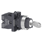 Превключвател пуск-стоп Schneider Electric с ключ 3 позиции без връщане  3 A, 230 V, 2 NO, черен, Easy Harmony XA2E - product - 028 PRA5567