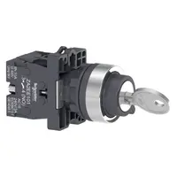 Превключвател пуск-стоп Schneider Electric с ключ 3 позиции без връщане  3 A, 230 V, 2 NO, черен, Easy Harmony XA2E