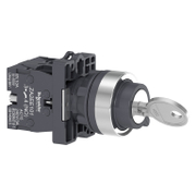 Превключвател пуск-стоп Schneider Electric с ключ 2 позиции без връщане  3 A, 230 V, 2 NO, черен, Easy Harmony XA2E - product - 028 PRA5568