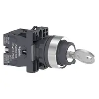 Превключвател пуск-стоп Schneider Electric с ключ 2 позиции без връщане  3 A, 230 V, 2 NO, черен, Easy Harmony XA2E