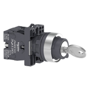 Превключвател пуск-стоп Schneider Electric с ключ 3 позиции без връщане  3 A, 230 V, 2 NO, черен, Easy Harmony XA2E - product - 028 PRA5569