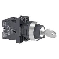 Превключвател пуск-стоп Schneider Electric с ключ 3 позиции без връщане  3 A, 230 V, 2 NO, черен, Easy Harmony XA2E