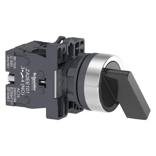 Превключвател пуск-стоп Schneider Electric 3 позиции без връщане  3 A, 230 V, 2 NO, черен, Easy Harmony XA2E