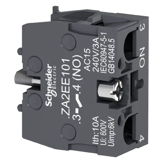 Контактен елемент Schneider Electric за команден бутон  2 A, 230 V, 1 NO, черен, Easy Harmony XA2E