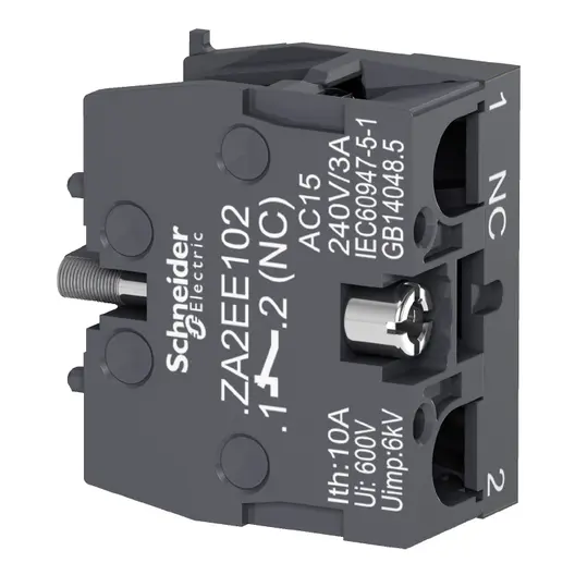 Контактен елемент Schneider Electric за команден бутон  2 A, 230 V, 1 NC, черен, Easy Harmony XA2E