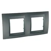 Декоративна рамка Schneider Electric за ключове и контакти два модула  графит, 161x80x14 мм, Unica Top
