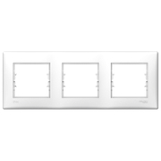 Декоративна рамка Schneider Electric за ключове и контакти три модула  бяла, 227x85x7 мм, Sedna - product - 028 PRA5657