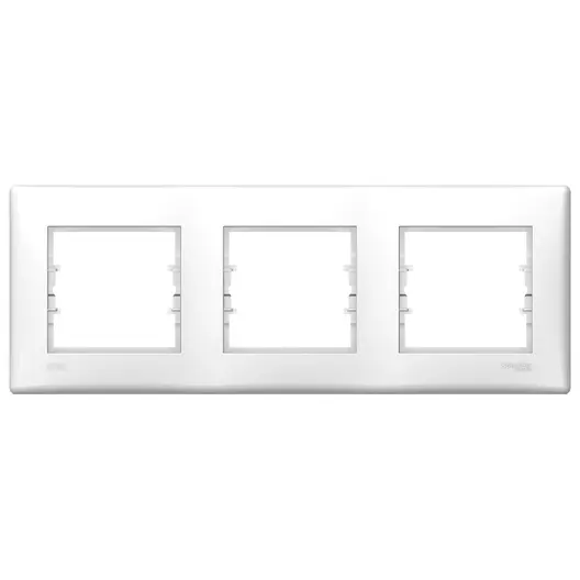 Декоративна рамка Schneider Electric за ключове и контакти три модула  бяла, 227x85x7 мм, Sedna