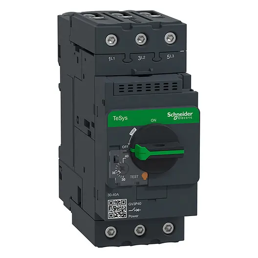Прекъсвач моторен Schneider Electric с термомагнитна защита триполюсен  40 A, 3P, 30-40 А, 690 V, TeSys GV3