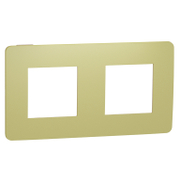 Декоративна рамка Schneider Electric за ключове и контакти два модула  зелена ябълка/бежов RAL 1013, 156x85x10 мм, Unica Studio Color - product - 028 PRA5784