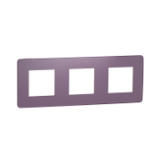 Декоративна рамка Schneider Electric за ключове и контакти три модула  люляк/бежов RAL 1013, 227x85x10 мм, Unica Studio Color - product - 028 PRA5789