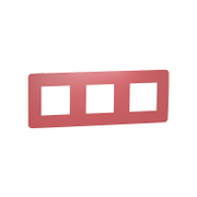 Декоративна рамка Schneider Electric за ключове и контакти три модула  червено/бяло (RAL 9003), 227x85x10 мм, Unica Studio Color - product - 028 PRA5791