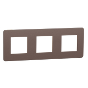 Декоративна рамка Schneider Electric за ключове и контакти три модула  шоко/бежов RAL 9003, 227x85x10 мм, Unica Studio Color - product - 028 PRA5793