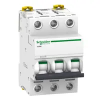 Автоматичен триполюсен прекъсвач Schneider Electric за DIN шина крива D  50 A, 500 V, 6 kA, 3P, Acti 9 iC60