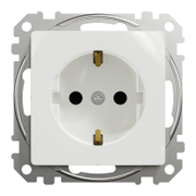 Електрически интериорен контакт Schneider Electric единичен скрит монтаж с монтажна рамка  2P+E с капаци, 16 A, 20 IP, бял, Sedna - product - 028 PRA5932