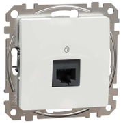 Розетка за компютърна мрежа Schneider Electric единична скрит монтаж, с монтажна рамка  20 IP, бял, Sedna - product - 028 PRA5933