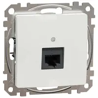 Розетка за компютърна мрежа Schneider Electric единична скрит монтаж, с монтажна рамка  20 IP, бял, Sedna