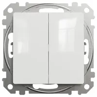 Девиаторен ключ Schneider Electric скрит монтаж с монтажна рамка двоен 10 A, бял, сх. 6, Sedna