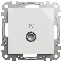 Розетка за кабелна TV Schneider Electric единична скрит монтаж, с монтажна рамка  20 IP, бял, Sedna