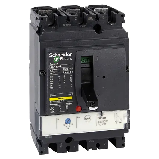 Прекъсвач мощностен Schneider Electric автоматичен тип А-1 регулируем  32 A, 7.5-40 kA, 3P, 690 V, 22.4-32 А, Compact NSX100B	