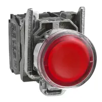 Бутонен превключвател Schneider Electric с пружинно връщане светещ  3 A, 24 V, 1 NO + 1 NC, червен, Harmony XB4