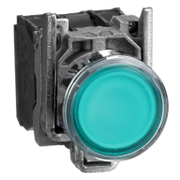 Бутонен превключвател Schneider Electric с пружинно връщане светещ  3 A, 24 V, 1 NO + 1 NC, зелен, Harmony XB4 - product - 028 PRA 211