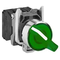 Превключвател пуск-стоп Schneider Electric със задържане светещ  3 A, 24 V, 1 NC + 1 NO, зелен, Harmony XB4