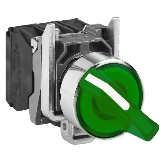Превключвател пуск-стоп Schneider Electric със задържане светещ  3 A, 24 V, 1 NC + 1 NO, зелен, Harmony XB4