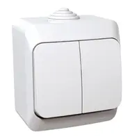 Електрически противовлажен ключ Schneider Electric открит монтаж  16 A, бял, сх. 5, Cedar Plus