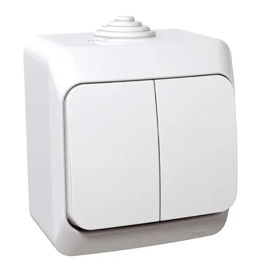 Електрически противовлажен ключ Schneider Electric открит монтаж  16 A, бял, сх. 5, Cedar Plus