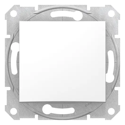 Девиаторен ключ Schneider Electric скрит монтаж с монтажна рамка  10 A, бял, сх. 6, Sedna