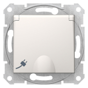 Електрически интериорен контакт Schneider Electric единичен скрит монтаж с капак  16 A, 2P+E с капаци, 20 IP, крем, Sedna - product - 028 PRA 274