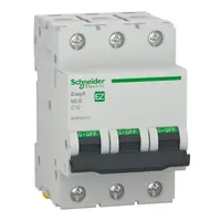 Автоматичен триполюсен прекъсвач Schneider Electric за DIN шина крива C  16 A, 400 V, 6 kA, 3P, Easy 9