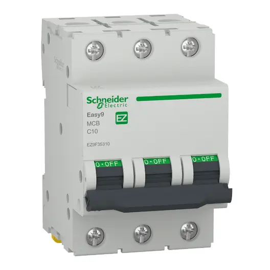 Автоматичен триполюсен прекъсвач Schneider Electric за DIN шина крива C  25 A, 400 V, 6 kA, 3P, Easy 9