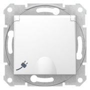 Електрически интериорен контакт Schneider Electric единичен скрит монтаж с капак  16 A, 2P+E с капаци, 20 IP, бял, Sedna - product - 028 PRA 273