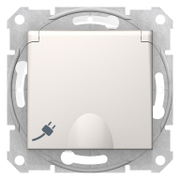 Електрически противовлажен контакт Schneider Electric единичен скрит монтаж с капак механизъм  16 A, 2P+E, 44 IP, крем, Sedna - product - 028 PRA 286