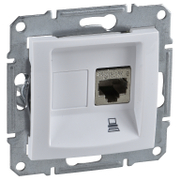 Розетка за компютърна мрежа Schneider Electric единична скрит монтаж, с монтажна рамка  20 IP, бял, Sedna - product - 028 PRA 288