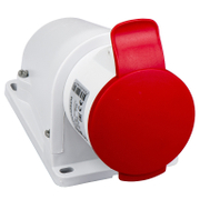 Електрически промишлен контакт Schneider Electric трифазен стационарен за панелен монтаж  3P+N+E, 32 A, 44 IP, червен, Pratika - product - 028 PRA 344