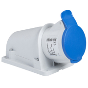 Електрически промишлен контакт Schneider Electric монофазен, стационарен за панелен монтаж  2P+E, 16 A, 44 IP, син, Pratika - product - 028 PRA 342