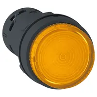 Бутонен превключвател Schneider Electric с пружинно връщане светещ моноблок  0.3 A, 230 V, 1 NO, оранжев, Harmony XB7