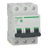 Автоматичен триполюсен прекъсвач Schneider Electric за DIN шина крива C  63 A, 400 V, 6 kA, 3P, Easy 9