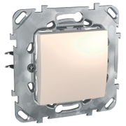 Електрически единичен ключ Schneider Electric скрит монтаж с монтажна рамка  10 A, слонова кост, сх. 1, Unica - product - 028 PRA 514