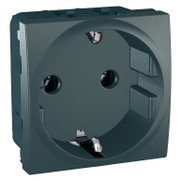 Електрически интериорен контакт Schneider Electric единичен скрит монтаж  16 A, 2P+E, 20 IP, графит, Unica - product - 028 PRA 517