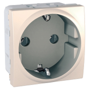 Електрически интериорен контакт Schneider Electric единичен скрит монтаж  16 A, 2P+E, 20 IP, слонова кост, Unica - product - 028 PRA 511