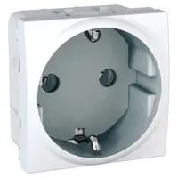 Електрически интериорен контакт Schneider Electric единичен скрит монтаж  2P+E, 16 A, 20 IP, бял, Unica