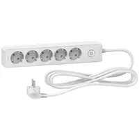 Разклонител електрически Schneider Electric с кабел, ключ и детска защита  3 м, 3x1.5 мм2, ШВПС-В, бял, 5 гнезда, Unica extend