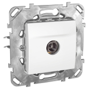 Розетка за кабелна TV Schneider Electric единична скрит монтаж, с монтажна рамка  20 IP, бял, Unica - product - 028 PRA 538